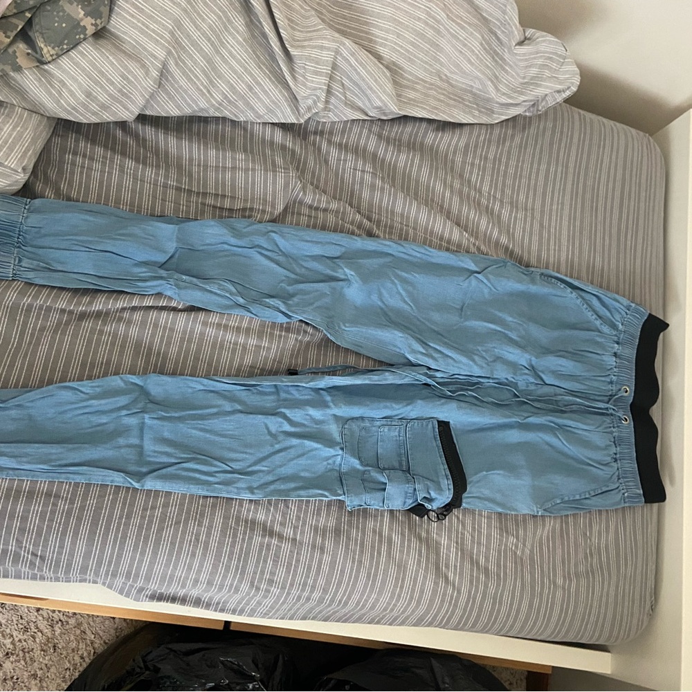 Blue Jogger Pants with Pocket